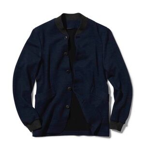 Samuelsohn Men's Navy Wool Sweater Jacket Quiet Luxury Preppy Size 40 Regular